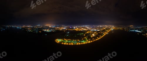 Preview: Yaroslavl, Russia. Panoramic View Of Strelka Park (Spit). Volga River Embankment, Confluence With