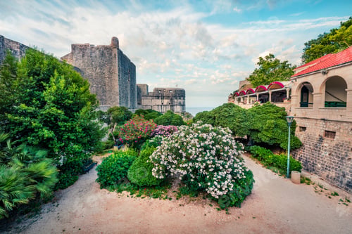 Preview: Wonderful Morning View Of Fort Bokar In Old Town. Attractive Summer Cityscape Of Dubrovnik