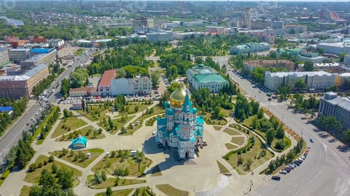 Preview: The Cathedral Of The Assumption Of The Blessed Virgin Mary, Panoramic Views Of The City. Omsk