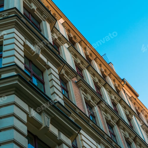 Preview: Brown And Orange Facaded Building In Low Angle View