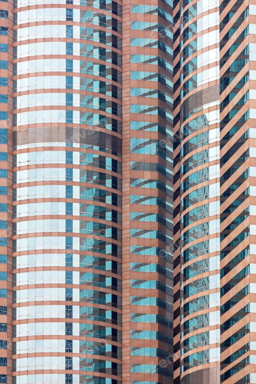 Preview: Striped Pattern Skyscraper Buildings In Hong Kong