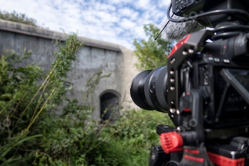 Preview: Close-Up Of A Video Camera. Shooting Summer Landscapes.