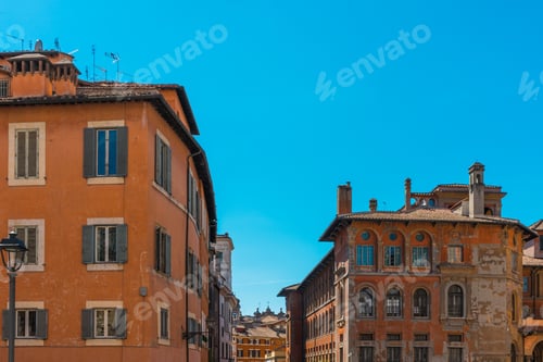 Preview: Beautiful Orange Houses At Rome As Overview Scene