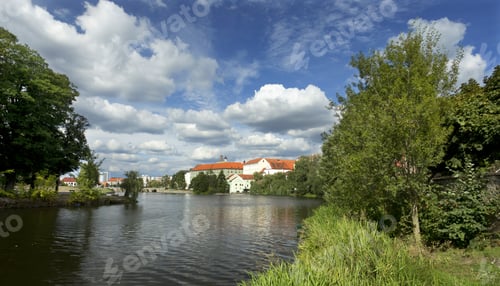 Preview: Colorful Medieval Town Pisek Above The River Otava, Czech Republic