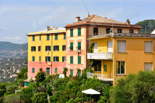 Preview: Colorful Historic Houses In San Rocco Di Camogli, Genoa, Liguria, Italy