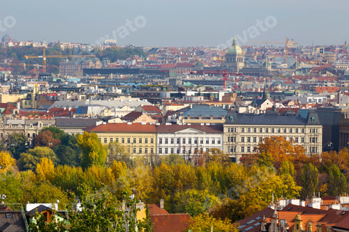Preview: Autumn Prague City With Colorful Trees From The Hill Petrin, Czech Republic