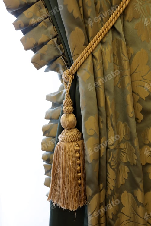 Preview: View Of Curtains On Background Of Wall