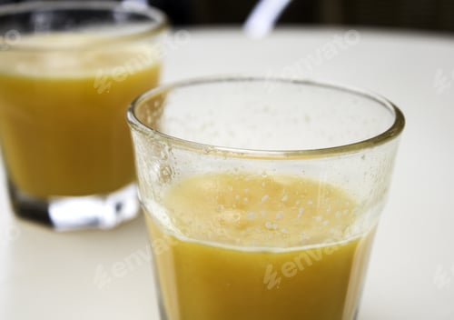 Preview: Con Glasses Orange Juice With Vitamins In Bar, Fruits