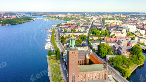 Preview: Stockholm, Sweden. Stockholm City Hall. Stockholms Stadshus. Built In 1923, Red Brick Town Hall