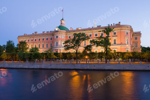 Preview: Engineering (Mikhailovsky) Castle On A White Night. Saint-Petersburg, Russia