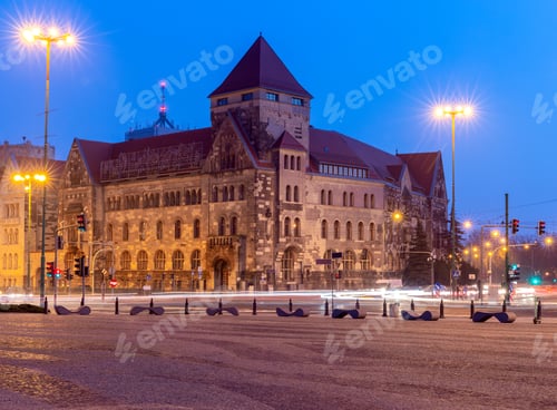 Preview: View Of The Adam Mickiewicz Square At Night. Poznan. Poland.