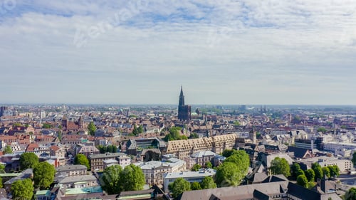 Preview: Strasbourg, France. The Historical Part Of The City, Strasbourg Cathedral, Aerial View