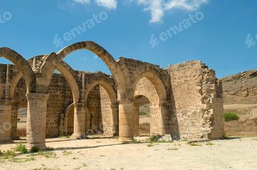 Preview: Ruins Of The Medieval Royal Palace Of Luizinyan Close Up. Potamia, Cyprus