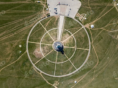 Preview: Equestrian Statue Of Genghis Khan In Sunny Weather. Mongolia, Ulaanbaatar. Aerial Photography