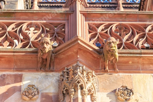 Preview: Strasbourg, France. Detail Design Of The Facade Strasbourg Cathedral (The Cathedral Of Our Lady Of