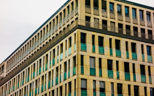 Preview: Modern Finance House With Small Windows