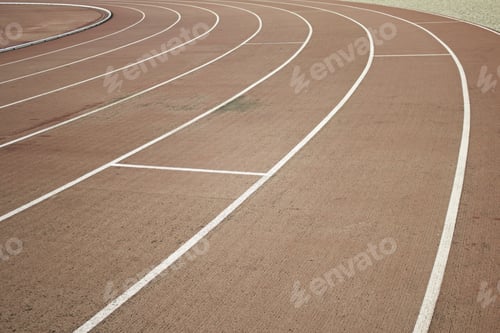 Preview: Athletic Track With Symbols Painted On The Floor, Sport And Fun