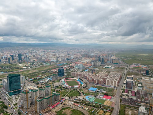 Preview: Mongolia, Ulaanbaatar. Central Stadium, Aerial View