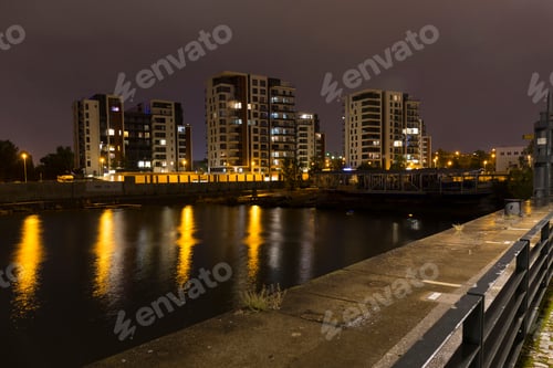 Preview: Luxury Living In Prague Marina In The Night, Holesovice, The Most Cool Prague District, Czech