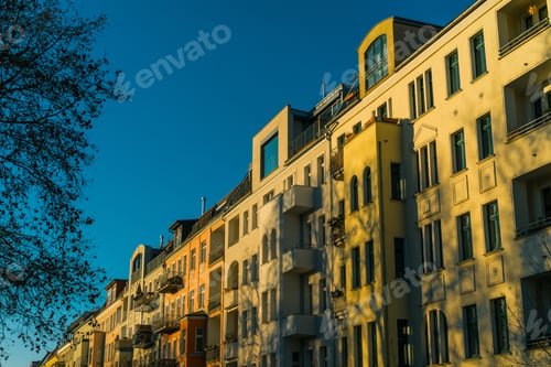 Preview: Row Of Colorful Townhouses Seen In Berlin, Germany