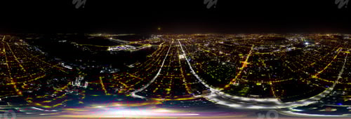 Preview: Rostov-On-Don, Russia. Panoramic View Of The Central Part Of Rostov-On-Don. Night Aerial View