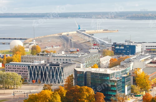 Preview: View Of The Sea Passenger Port And The Pier For The Reception Of Sea Ferry In Tallinn. Estonia.