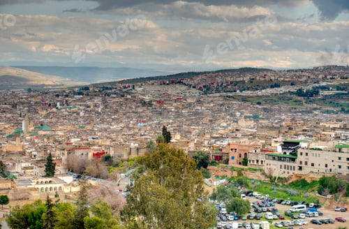 Preview: Fez Cityscape In Cloudy Weather, Morocco
