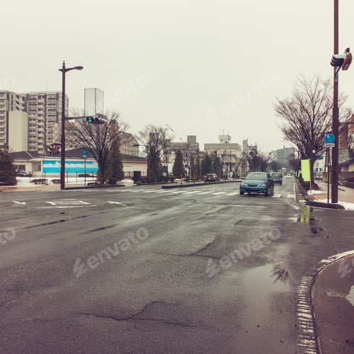 Preview: Street Scene At Fukoshima - Japan - At Winter Without Any Logos