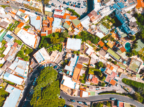 Preview: Colorful Village From The Drone View