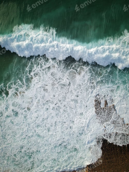 Preview: Aerial View Of Huge Ocean Wave. Drone Photo