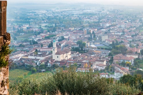 Preview: Sunset From The Cormons Hill. Among Fog, Vineyards And Fiery Colors. Italy