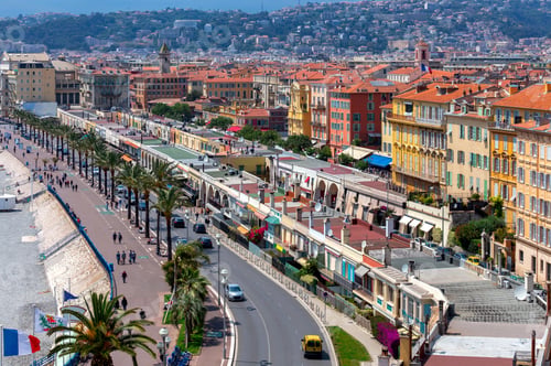Preview: Aerial View Of The Coastline Promenade And City Beach. Nice. France.