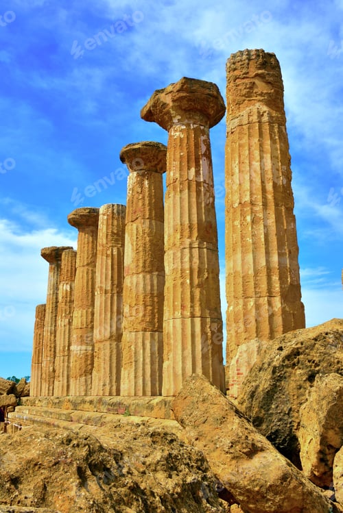 Preview: Park Of The Valley Of The Temples Temple Of Ercole Agrigento Sicily Italy