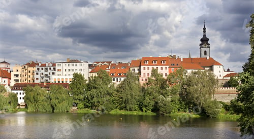 Preview: Colorful Medieval Town Pisek Above The River Otava, Czech Republic