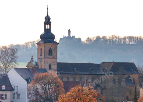 Preview: Scenic Aerial View Of The Old City At Sunset. Bamberg. Bavaria Germany.