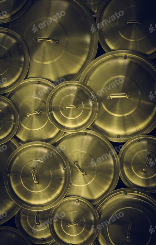Preview: Metallic Pan Lids In Restaurant, Kitchen Accessories