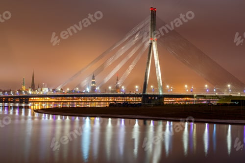 Riga. Cable-Stayed Bridge.