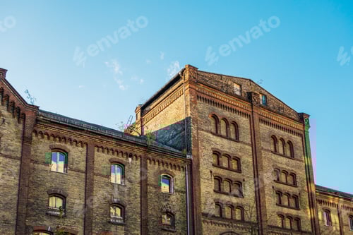 Preview: Old Brick Industrial Building On Clean Background