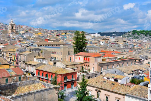 Preview: View From The Bell Tower Of The Cathedral San Giovanni Battista Ragusa Sicily Italy