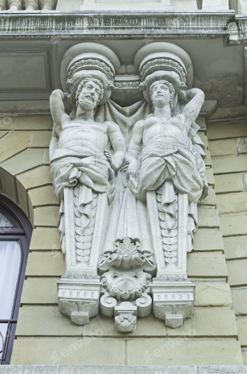 Preview: Man And Woman In Gothic Stone Cathedral Carving