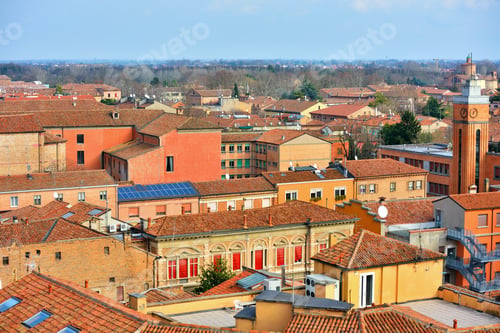 Preview: Panorama Of The Historic Center Seen From The Este Castle Ferrara Italy