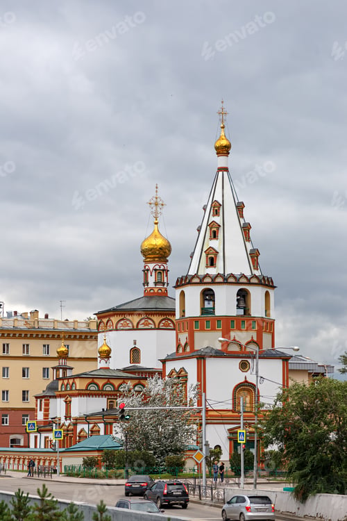 Preview: Russia, Irkutsk. The Cathedral Of The Epiphany Of The Lord. Orthodox Church, Catholic Church