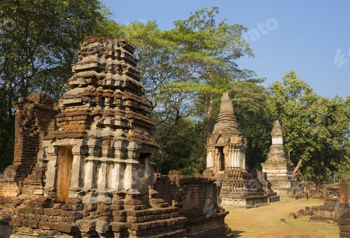 Preview: On The Ruins Of The Ancient Temple Of Wat Chedi Chet Thaeo. Si Satchanalai, Thailand