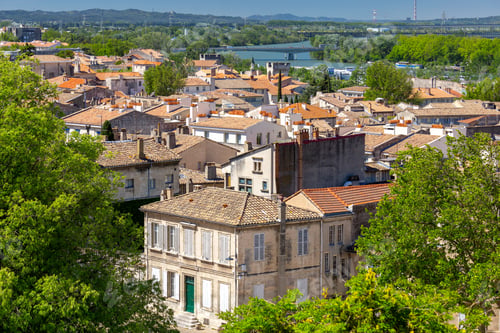 Preview: Aerial View Of The Historical Part Of The City On A Sunny Day. Avignon. France. Provence.