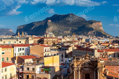 Preview: Scenic Aerial View Of The City On A Sunny Morning. Palermo. Sicily. Italy.