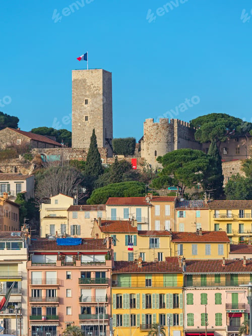 Preview: Colourful Houses Under Castle In Cannes France