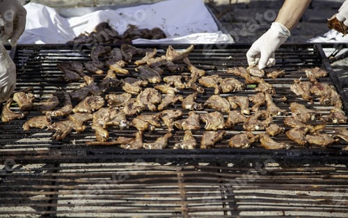 Preview: Grilled Lamb Chops On Barbecue, Roast Meat And Food