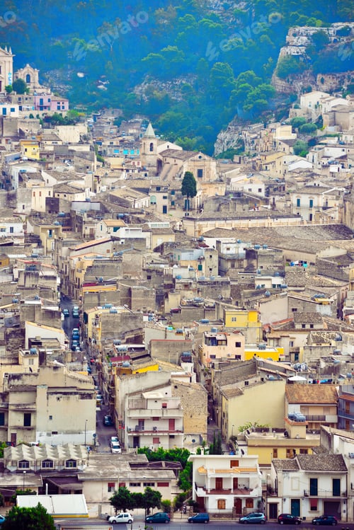 Preview: Panorama Of Scicli, Sicily, Italy
