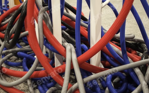 Preview: Plastic Tubes Entangled In Electrical Industry, Construction And Architecture