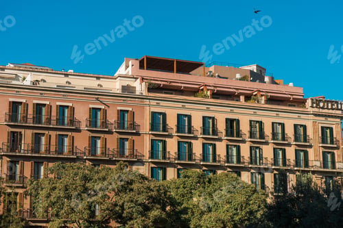 Preview: Big Apartment Building At Barcelona With Copy Space